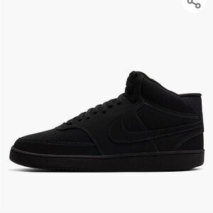 MEN'S NIKE BLACK COURT VISION MID SHOES, SIZE 8